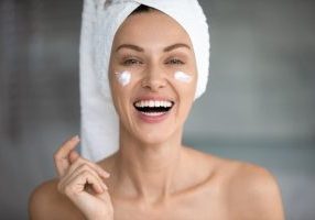 woman skincare routine