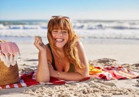 woman beach