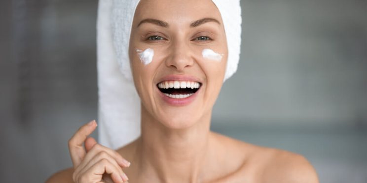 woman skincare routine
