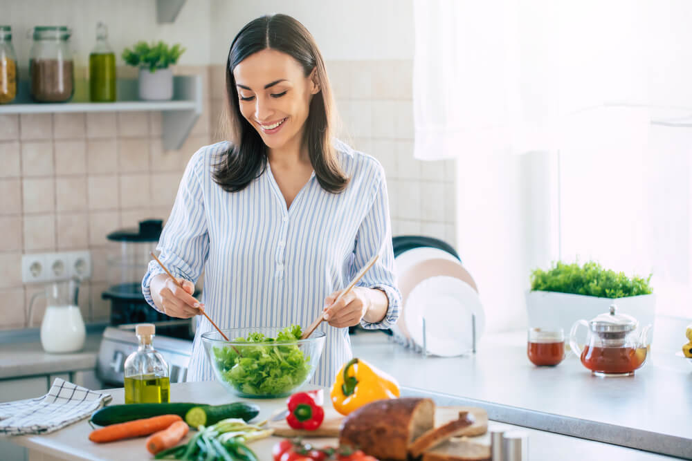 woman making healthy food