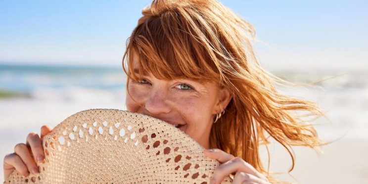 woman on beach